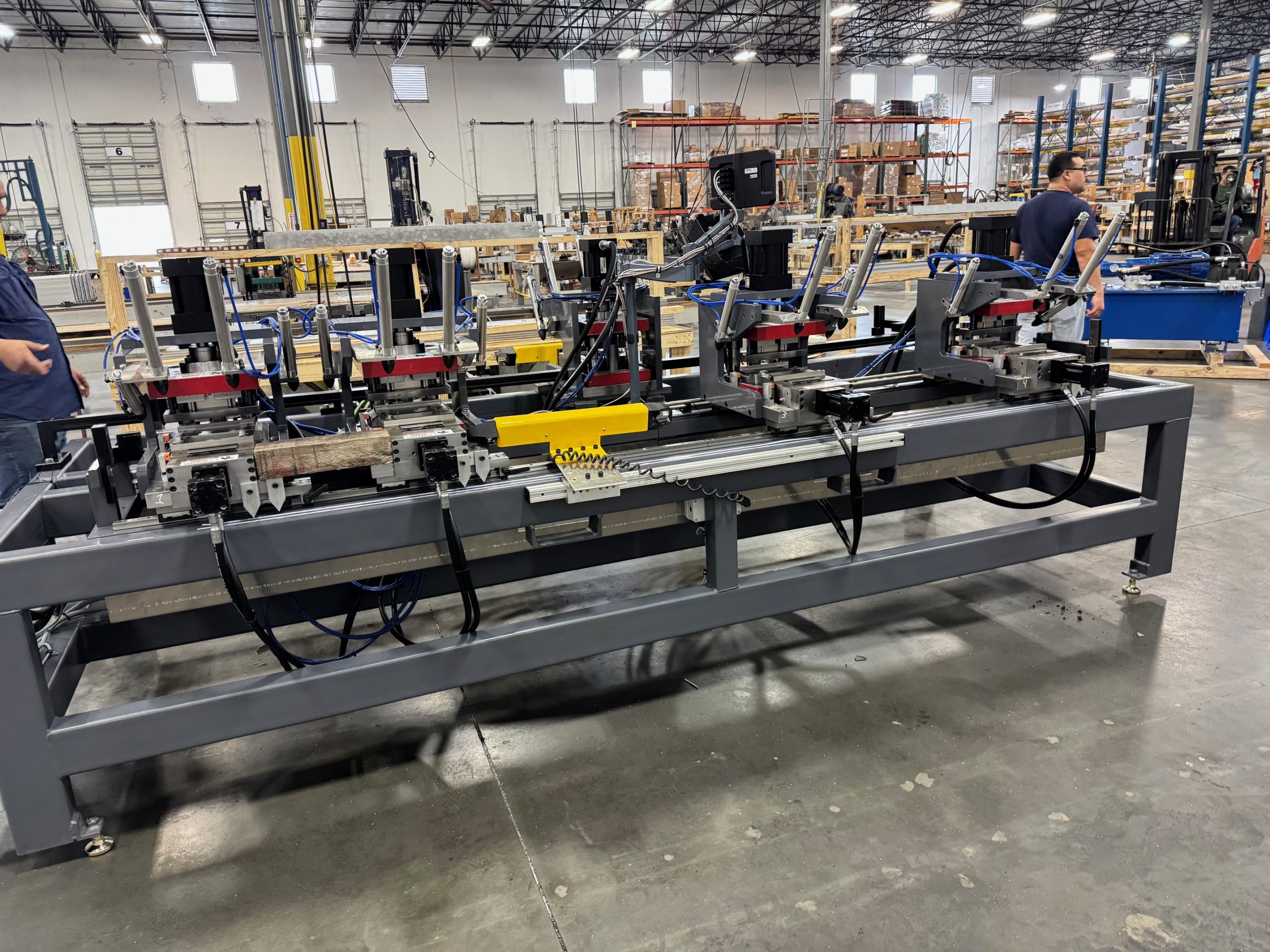 Multi-station punch press with hydraulic tooling on the VICO Manufacturing shop floor in South Houston